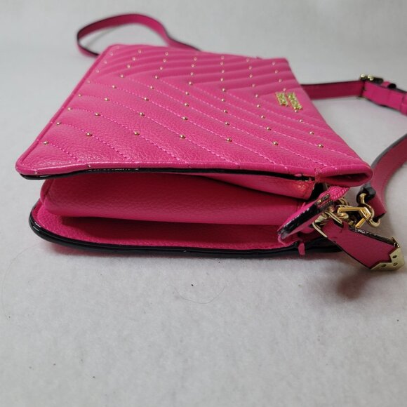 Victorias Secret Quilted Crossbody Pink Leather Chain Strap - Picture 11 of 16